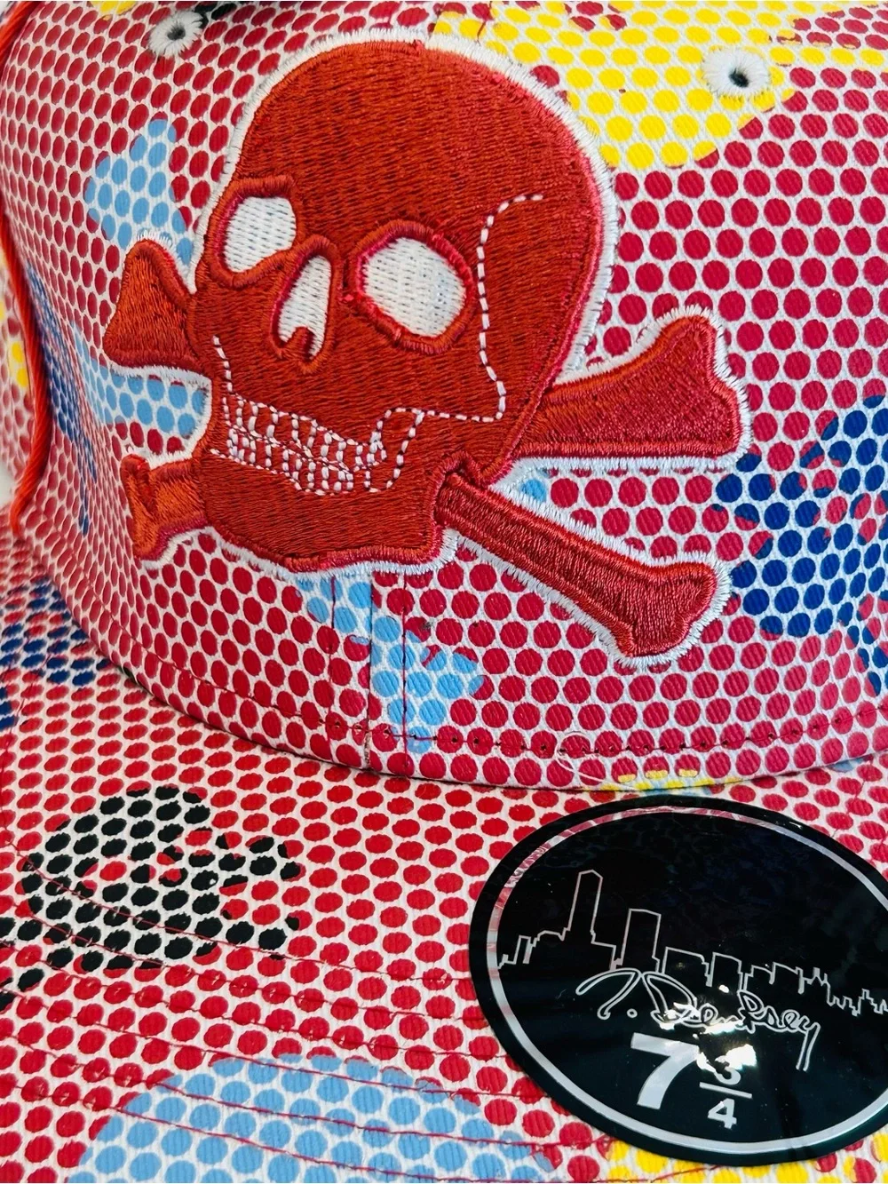 Y2K J Dempsey Streetwear Skull & Crossbones Cap Hat Fitted 7 3/4 New Rare